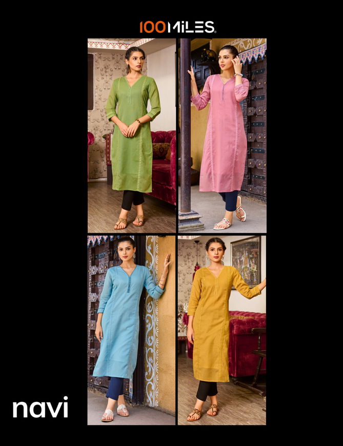 Navi By 100 MILES Embroidered Work kurtis Catalog